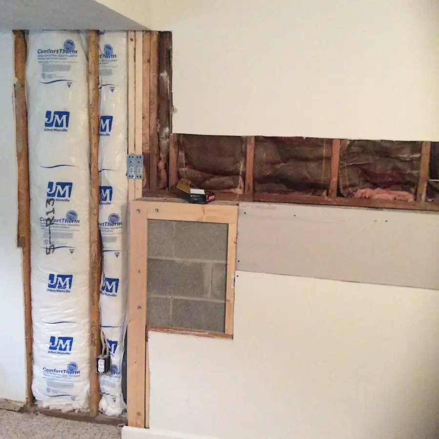 Wall insulation replacement during Structural Drying in The Pinery